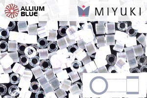 MIYUKI Delica® Seed Beads (DBM0670) 10/0 Round Medium - Crystal AB Silk Satin