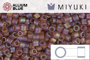 MIYUKI Delica® Seed Beads (DBM0853) 10/0 Round Medium - Matte Transparent Dark Topaz AB