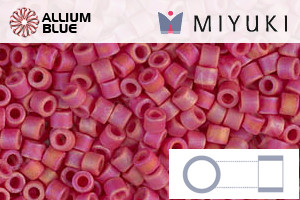 MIYUKI Delica® Seed Beads (DBM0874) 10/0 Round Medium - Matte Opaque Red AB - 關閉視窗 >> 可點擊圖片