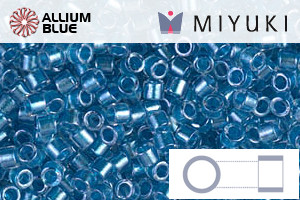MIYUKI Delica® Seed Beads (DBM0905) 10/0 Round Medium - Sparkling Blue Lined Crystal