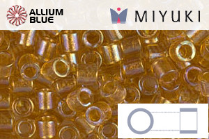 MIYUKI Delica® Seed Beads (DBL0065) 8/0 Round Large - Lined Topaz AB