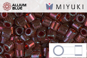 MIYUKI Delica® Seed Beads (DBL0105) 8/0 Round Large - Garnet Gold Luster - Click Image to Close