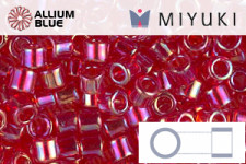 MIYUKI Delica® Seed Beads (DBL0172) 8/0 Round Large - Transparent Red AB