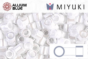 MIYUKI Delica® Seed Beads (DBL0201) 8/0 Round Large - White Pearl Ceylon