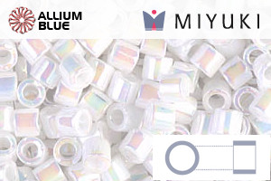 MIYUKI Delica® Seed Beads (DBL0202) 8/0 Round Large - White Pearl AB - Click Image to Close