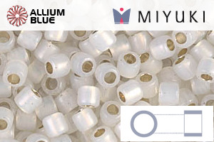 MIYUKI Delica® Seed Beads (DBL0221) 8/0 Round Large - GiLight Lined White Opal