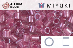MIYUKI Delica® Seed Beads (DBL0902) 8/0 Round Large - Sparkling Peony Pink Lined Crystal