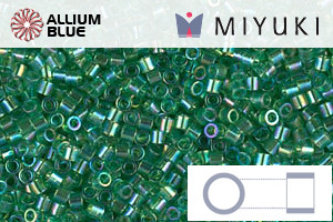 MIYUKI Delica® Seed Beads (DBS0152) 15/0 Round Small - Transparent Green AB - Click Image to Close