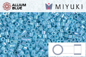 MIYUKI Delica® Seed Beads (DBS0164) 15/0 Round Small - Opaque Turquoise Blue AB - Haga Click en la Imagen para Cerrar