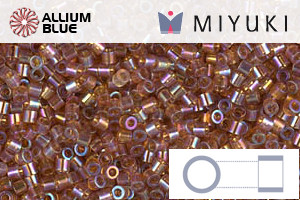 MIYUKI Delica® Seed Beads (DBS0170) 15/0 Round Small - Transparent Dark Topaz AB - Click Image to Close
