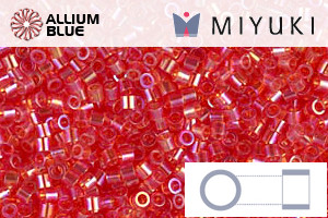 MIYUKI Delica® Seed Beads (DBS0172) 15/0 Round Small - Transparent Red AB