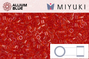 MIYUKI Delica® Seed Beads (DBS0704) 15/0 Round Small - Transparent Red Orange - Haga Click en la Imagen para Cerrar