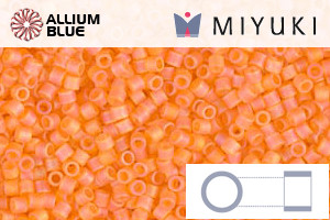 MIYUKI Delica® Seed Beads (DBS0855) 15/0 Round Small - Matte Transparent Orange AB