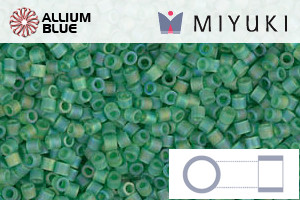 MIYUKI Delica® Seed Beads (DBS0858) 15/0 Round Small - Matte Transparent Green AB