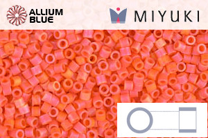 MIYUKI Delica® Seed Beads (DBS0872) 15/0 Round Small - Matte Opaque Orange AB - Click Image to Close