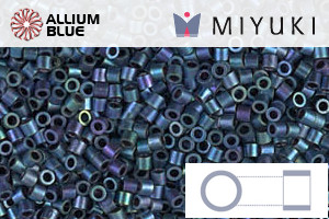 MIYUKI Delica® Seed Beads (DBS1052) 15/0 Round Small - Matte Metallic Blueberry Gold Iris