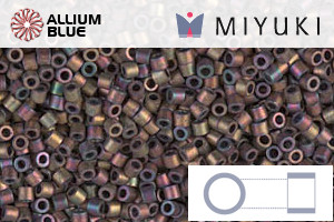 MIYUKI Delica® Seed Beads (DBS1055) 15/0 Round Small - Matte Metallic Gray Dusk Gold Iris - 關閉視窗 >> 可點擊圖片