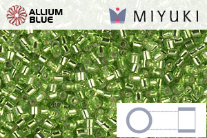 MIYUKI Delica® Seed Beads (DBS1206) 15/0 Round Small - Silver Lined Lime - Click Image to Close