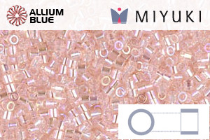 MIYUKI Delica® Seed Beads (DBS1243) 15/0 Round Small - Transparent Pink Mist AB