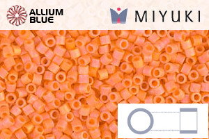 MIYUKI Delica® Seed Beads (DBS1593) 15/0 Round Small - Matte Opaque Mandarin AB