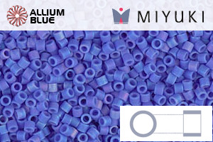 MIYUKI Delica® Seed Beads (DBS1597) 15/0 Round Small - Matte Opaque Cyan Blue AB