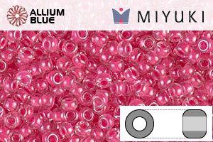 MIYUKI Round Seed Beads (RR11-0208) - Raspberry Lined Crystal Luster - 关闭视窗 >> 可点击图片