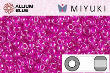 MIYUKI丸シードビーズ (RR11-0209) 丸小ビーズ 11/0 - Fuchsia Lined Crystal