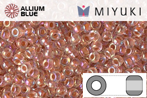 MIYUKI Round Rocailles Seed Beads (RR11-0275) 11/0 Small - Dark Peach Lined Crystal AB - Click Image to Close