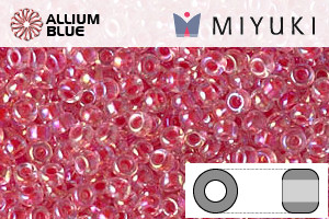 MIYUKI Round Rocailles Seed Beads (RR11-0276) 11/0 Small - Dark Coral Lined Crystal AB