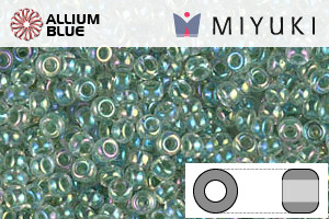 MIYUKI Round Rocailles Seed Beads (RR11-0277) 11/0 Small - Lime Lined Crystal AB - Click Image to Close