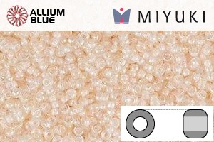 MIYUKI Round Rocailles Seed Beads (RR11-0281) 11/0 Small - Pale Peach Lined Crystal AB