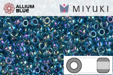 MIYUKI Round Rocailles Seed Beads (RR11-0339) 11/0 Small - Blue Lined Aqua AB