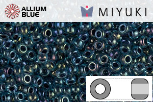 MIYUKI Round Rocailles Seed Beads (RR11-0347) 11/0 Small - Midnight Blue Lined Aqua AB - Haga Click en la Imagen para Cerrar