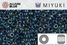 MIYUKI Round Rocailles Seed Beads (RR11-0347) 11/0 Small - Midnight Blue Lined Aqua AB