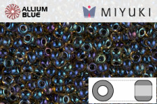 MIYUKI Round Rocailles Seed Beads (RR11-0349) 11/0 Small - Navy Lined Topaz