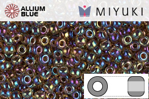 MIYUKI Round Rocailles Seed Beads (RR11-0357) 11/0 Small - Root Beer Lined Light Topaz AB