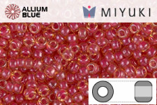 MIYUKI Round Rocailles Seed Beads (RR11-0373) 11/0 Small - Dark Rose Lined Light Topaz Luster