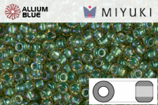 MIYUKI Round Rocailles Seed Beads (RR11-0375) 11/0 Small - Light Blue Lined Light Topaz Luster