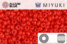 MIYUKI Round Rocailles Seed Beads (RR11-0407) 11/0 Small - Opaque Vermillion Red