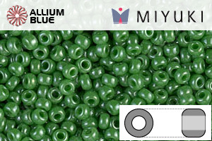MIYUKI Round Seed Beads (RR11-0431) - Opaque Jade Green Luster - 關閉視窗 >> 可點擊圖片