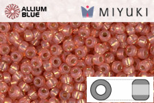 MIYUKI Round Rocailles Seed Beads (RR11-0553) 11/0 Small - Dyed Peach Silver Lined Alabaster