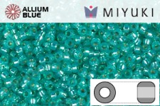 MIYUKI Round Rocailles Seed Beads (RR11-0572) 11/0 Small - Dyed Aqua Green Silver Lined Alabaster