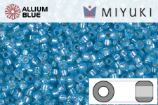 MIYUKI Round Rocailles Seed Beads (RR11-0573) 11/0 Small - Dyed Aqua Silver Lined Alabaster