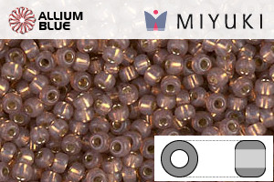 MIYUKI Round Rocailles Seed Beads (RR11-0641) 11/0 Small - Rose Bronze Silverlined Dyed Alabaster