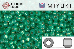 MIYUKI Round Rocailles Seed Beads (RR11-0646) 11/0 Small - Silverlined Dyed Green - Click Image to Close