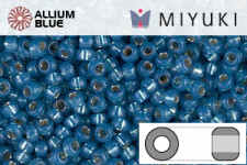 MIYUKI Round Rocailles Seed Beads (RR11-0648) 11/0 Small - Silver Lined Dyed Dark Sky Blue