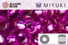 MIYUKI Round Rocailles Seed Beads (RR11-1340) 11/0 Small - Dyed Silver Lined Fuchsia