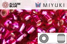 MIYUKI Round Rocailles Seed Beads (RR11-1436) 11/0 Small - Raspberry Transparent Silverlined Dyed
