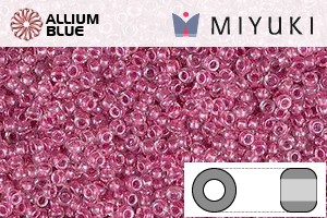 MIYUKI Round Rocailles Seed Beads (RR11-1524) 11/0 Small - Sparkling Peony Pink Lined Crystal - Click Image to Close