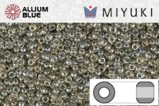 MIYUKI Round Rocailles Seed Beads (RR11-1881) 11/0 Small - Transparent Silver Gray Gold Luster